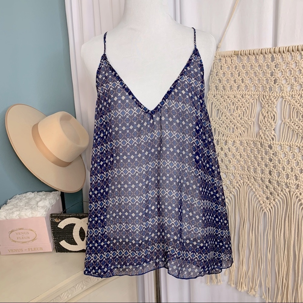 NEW Blu Moon Planet Blue Aztec Racer Back strappy